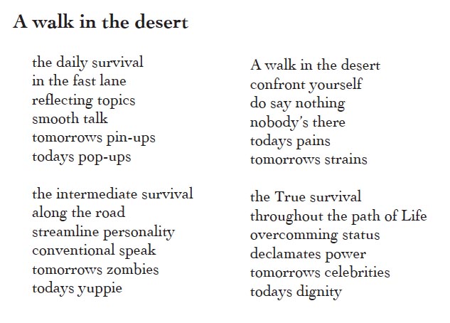 Digtet "A walk in the desert"